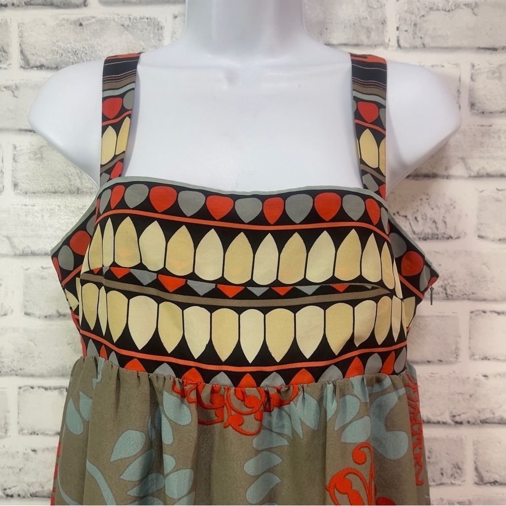 Bcbgmaxazria Multicolored Pattern Lined Tank Dres… - image 5